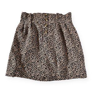 American Eagle Leopard Print Paper Bag Style Mini Skirt